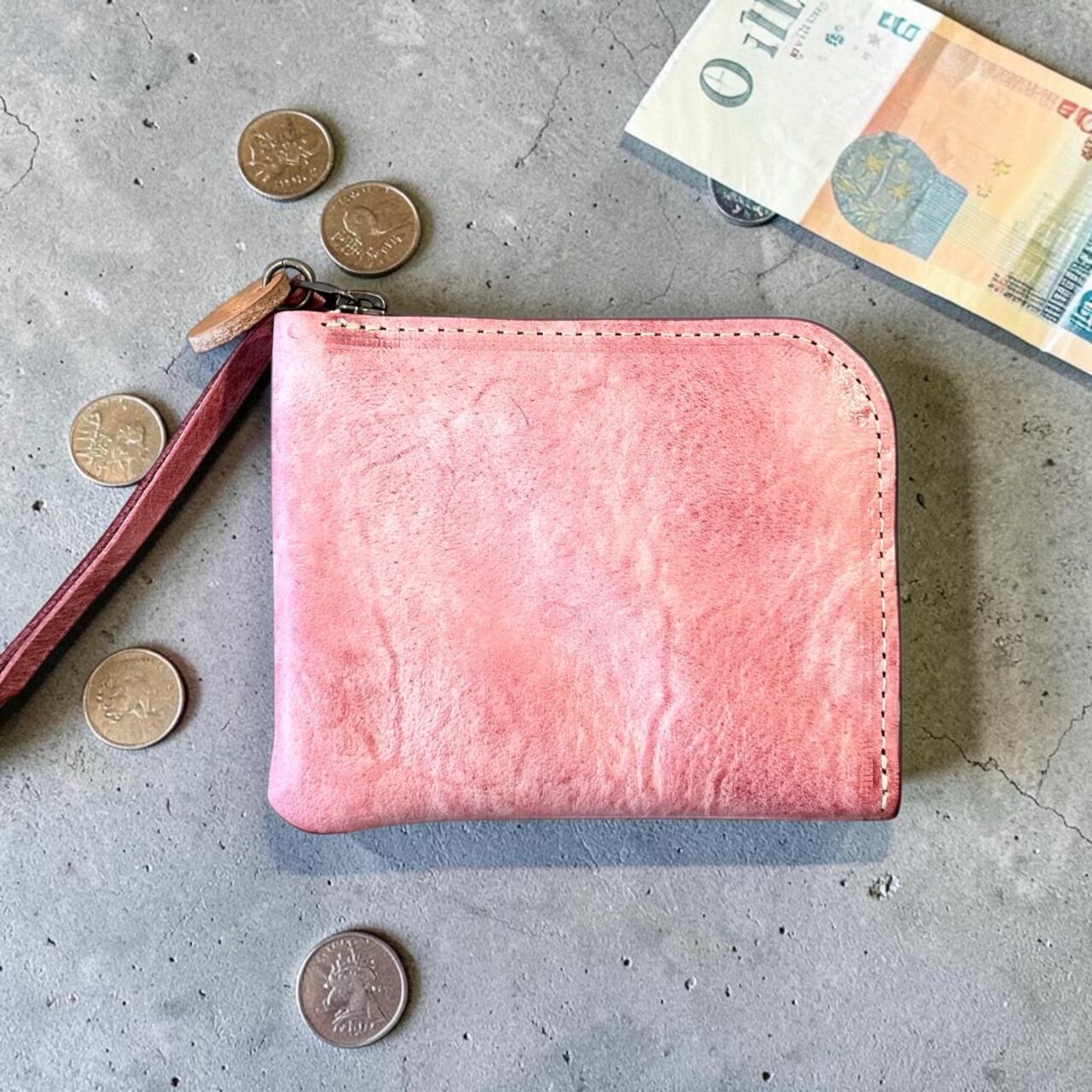 即納商品 sindy:ラズベリー(イタリアンレザー(アラスカ)ミニ財布)