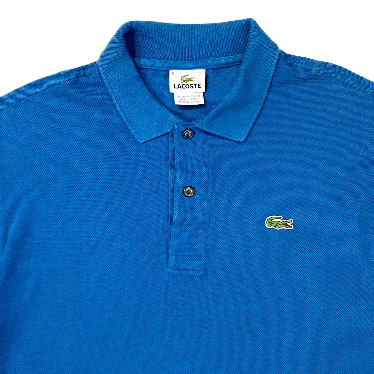 LACOSTE ラコステ ポロシャツ サイズ5 メンズL相当 ブルー 青色 古着 LACOSTE ラコステ ポロシャツ サイズ5 メンズL相当 ブルー 青色 古着