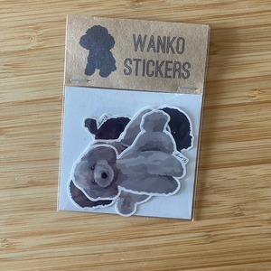 TOYPOODLE STICKERS black.silver  / トイプードル ブラック・シルバー　ステッカー 4枚入