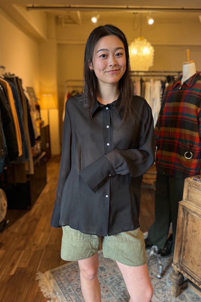 "YESSICA" See-through black tops