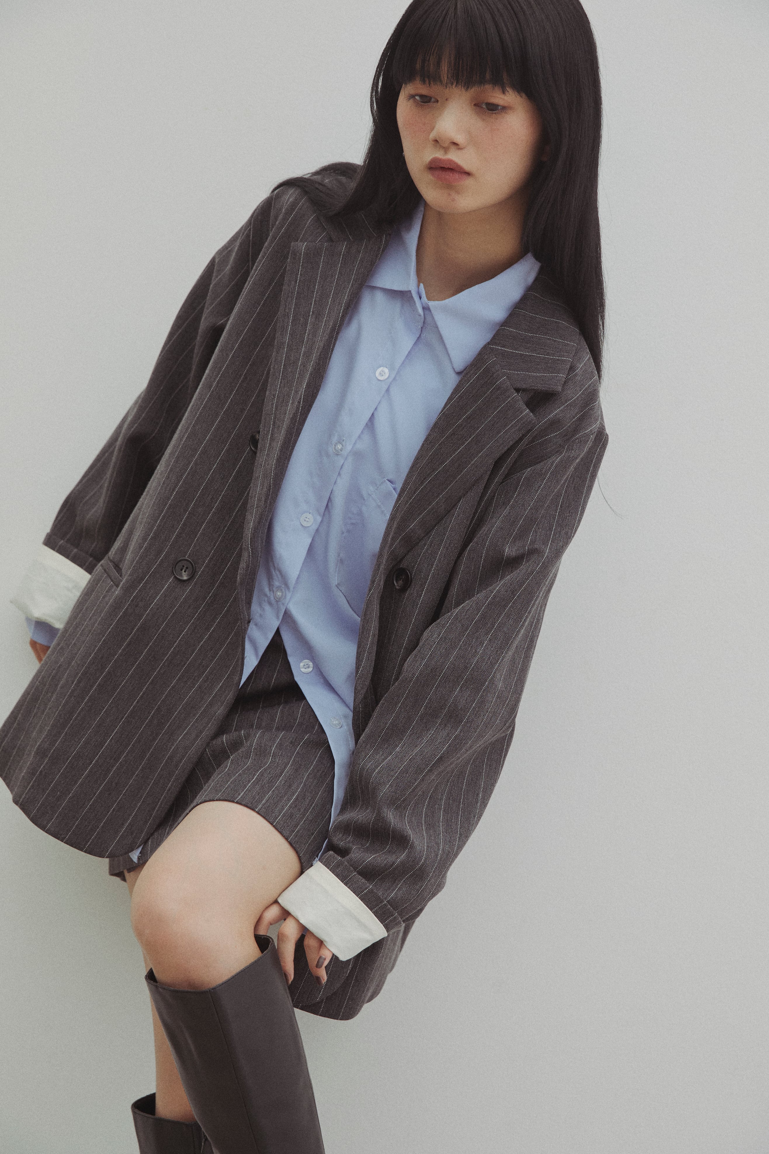 DU250709 Herringbone Over Size Jacket 【set up可】 | dium.