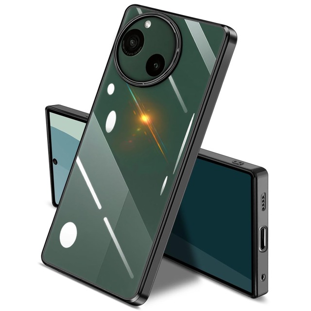 JOUMIN YAO 対応 AQUOS R10/R9 ケース クリア 耐衝撃 TPU メッキ加工 ストラップホール付き ブラック