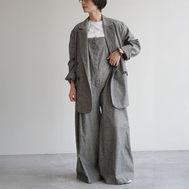 麻混ワイドオールインワン