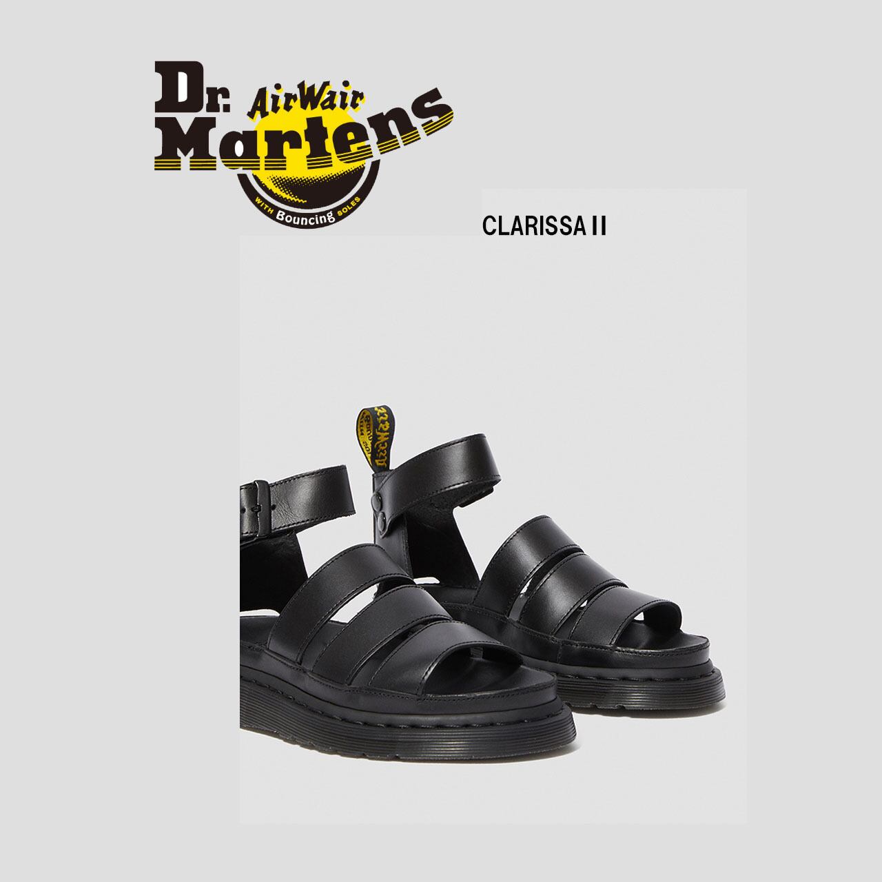 サンダルDr.Martens CLARISSA Ⅱ メタリックシルバーストラップサンダル