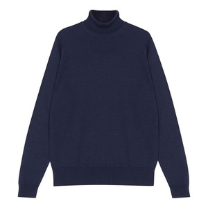 ★定価126,500円・新品★ジョンスメドレー BRAMWELL ブラムウェル 至高のシルク×カシミヤ ロールネックニット ロイヤルネイビー Sサイズ
