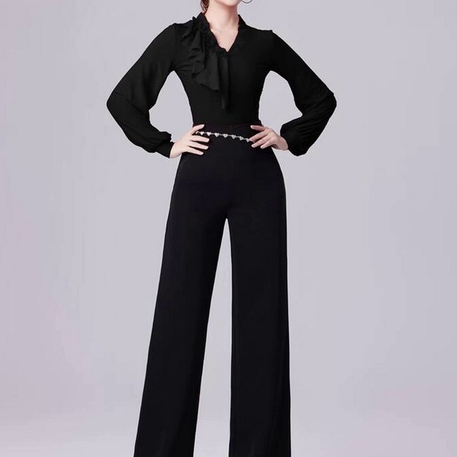 フリルエレガントダンストップス (レオタードタイプもあり) ds0930