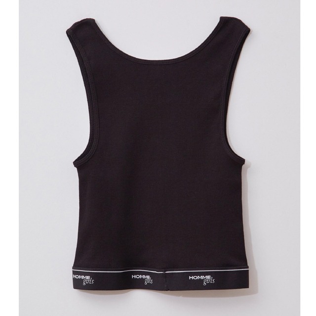 HOMME girls　LOGO CROPPED TANK　BLACK