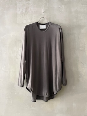 T/f Lv3 tencel cashmere silk jersey back tuck long sleeve top - stone