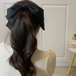 Black girly ribbon barrette