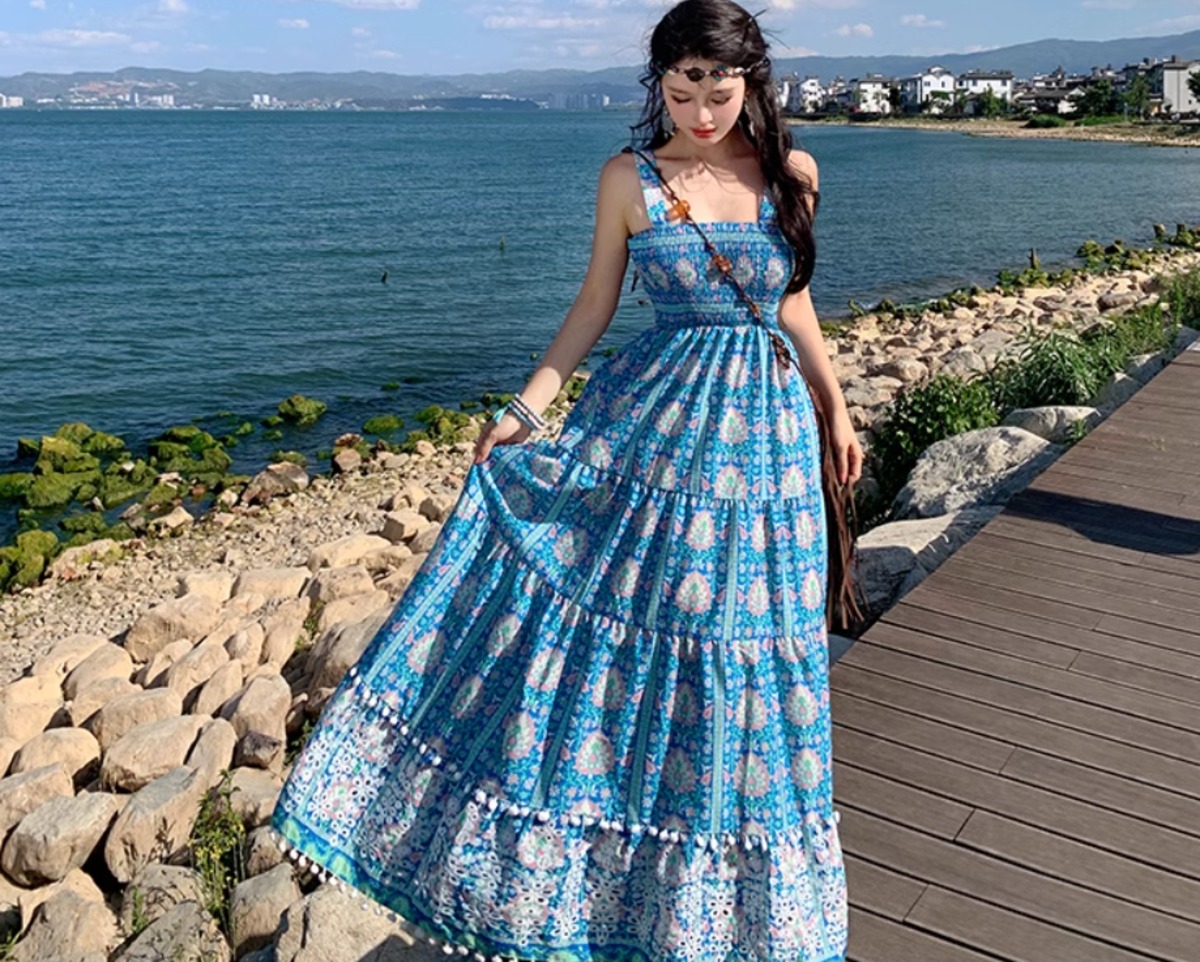 リカちゃん服 フレア袖リネンワンピース リカちゃん服 フレア袖リネン