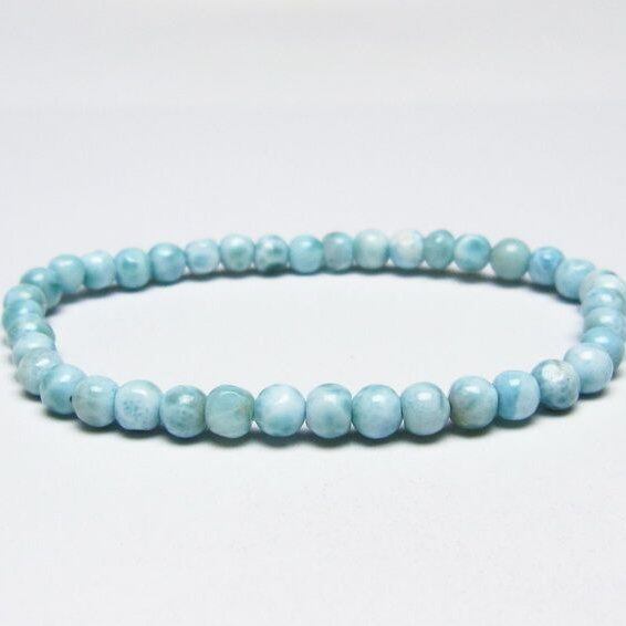 ラリマー ブレスレット 5mm メール便可 一点物 111-50958
