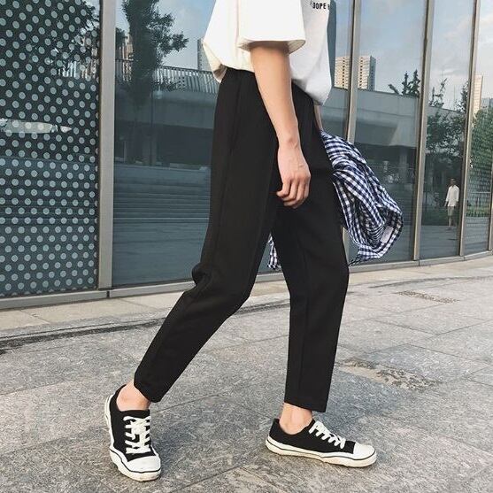 全3色 ストレートパンツ ウエストゴム シンプル ゆったり メンズ