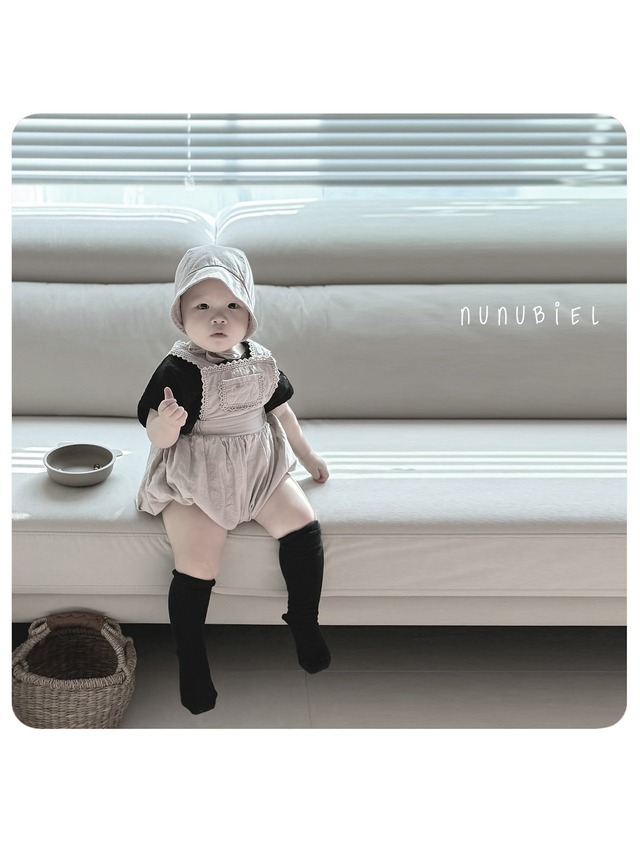 [nunubiel-baby] milga romper & bonnet SET