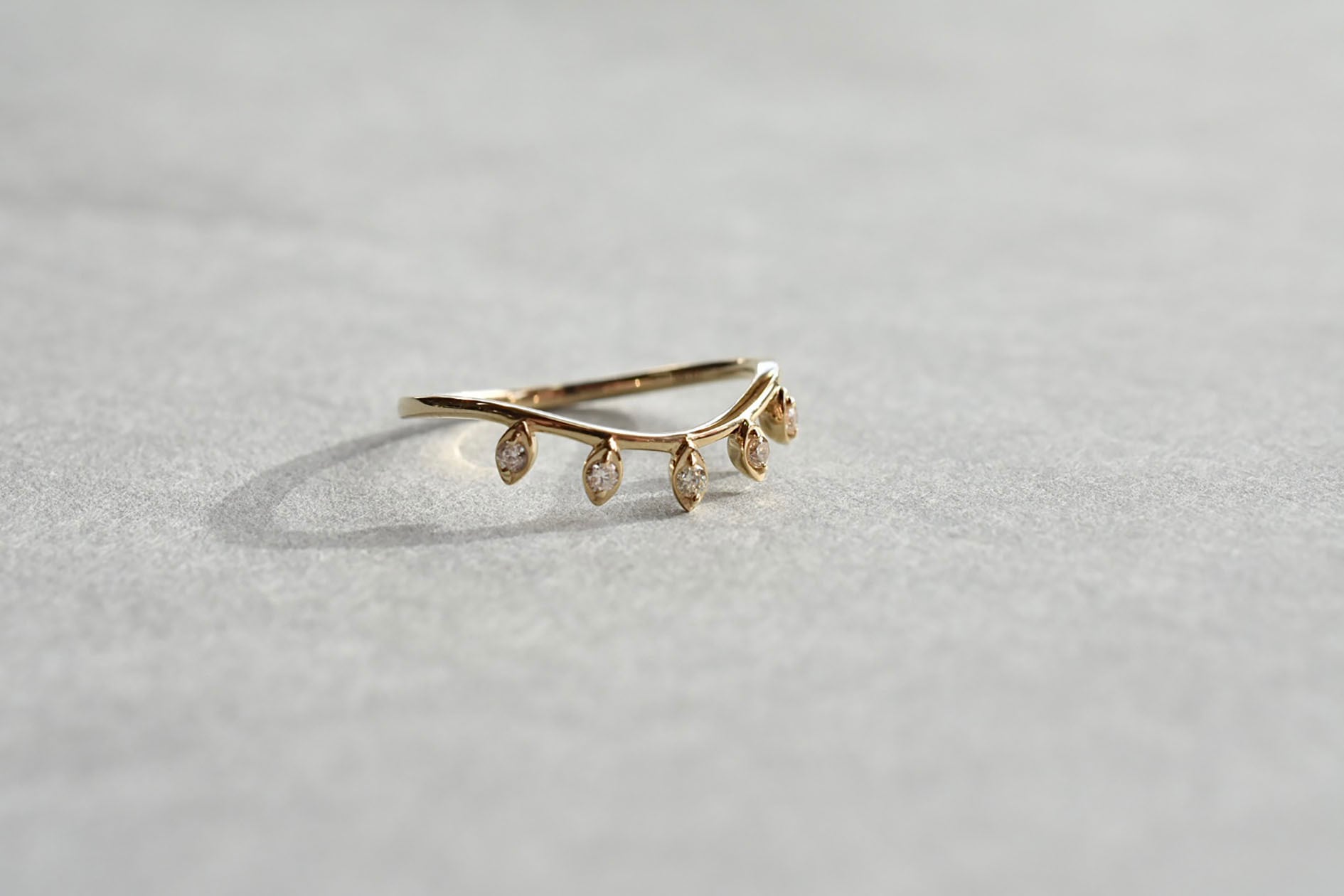 『WAVE』ダイヤモンド リング Total 0.07ct / K10YG