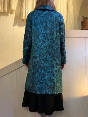 50's reversible blue flower print spring coat