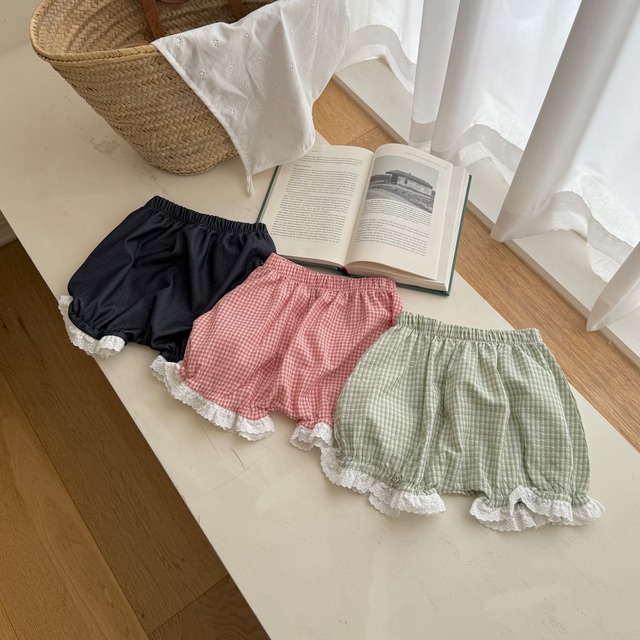 [予約] ninibello - bonbon lace bloomer ( red / light green / denim )