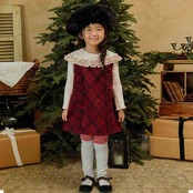 アーバンラビット / URBAN RABBIT / チェックフリルワンピース / 韓国子供服 / キッズ / 26winter〖取寄〗*XS~XL*