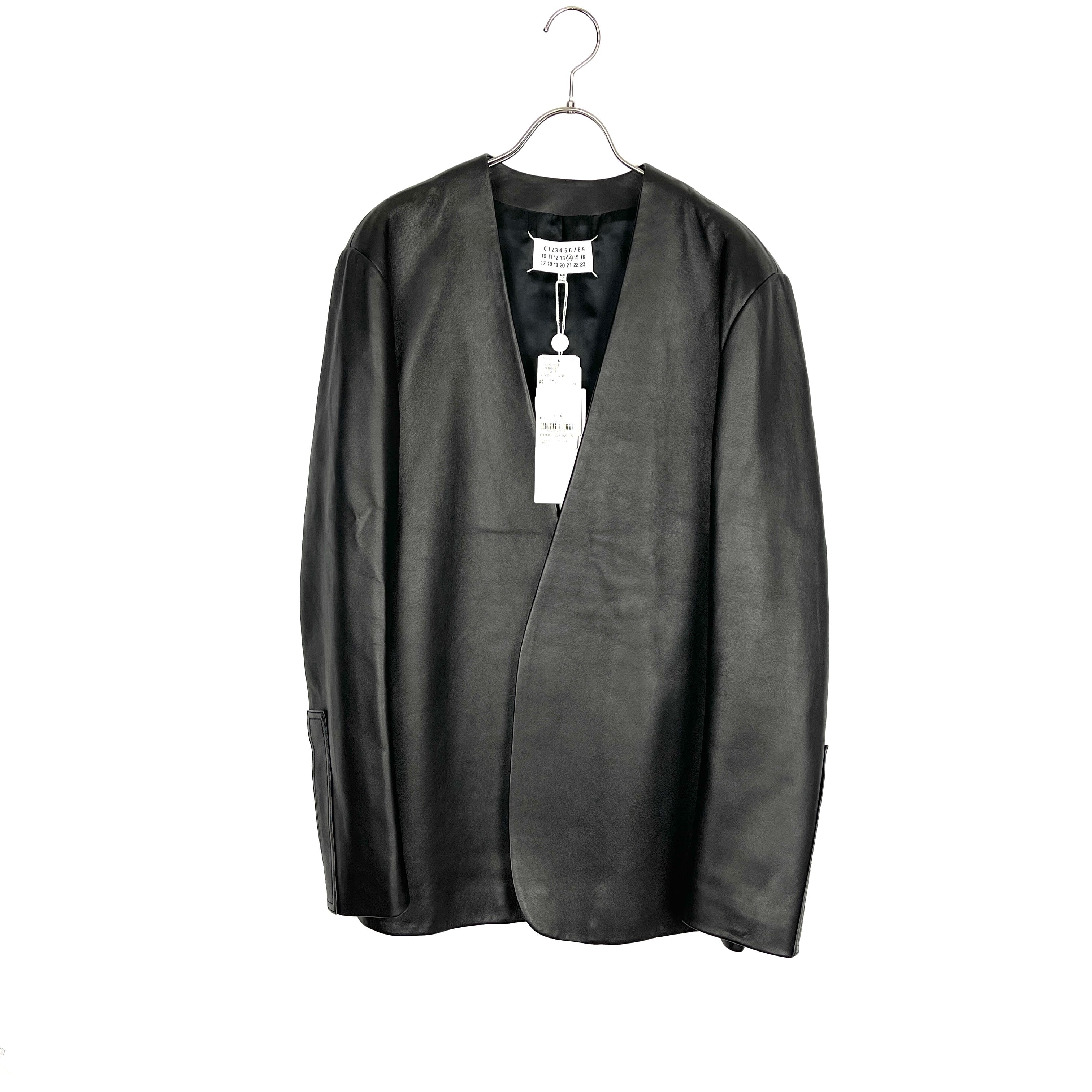 Masion Margiela(メゾン マルジェラ) collarless leather jacket 17AW 
