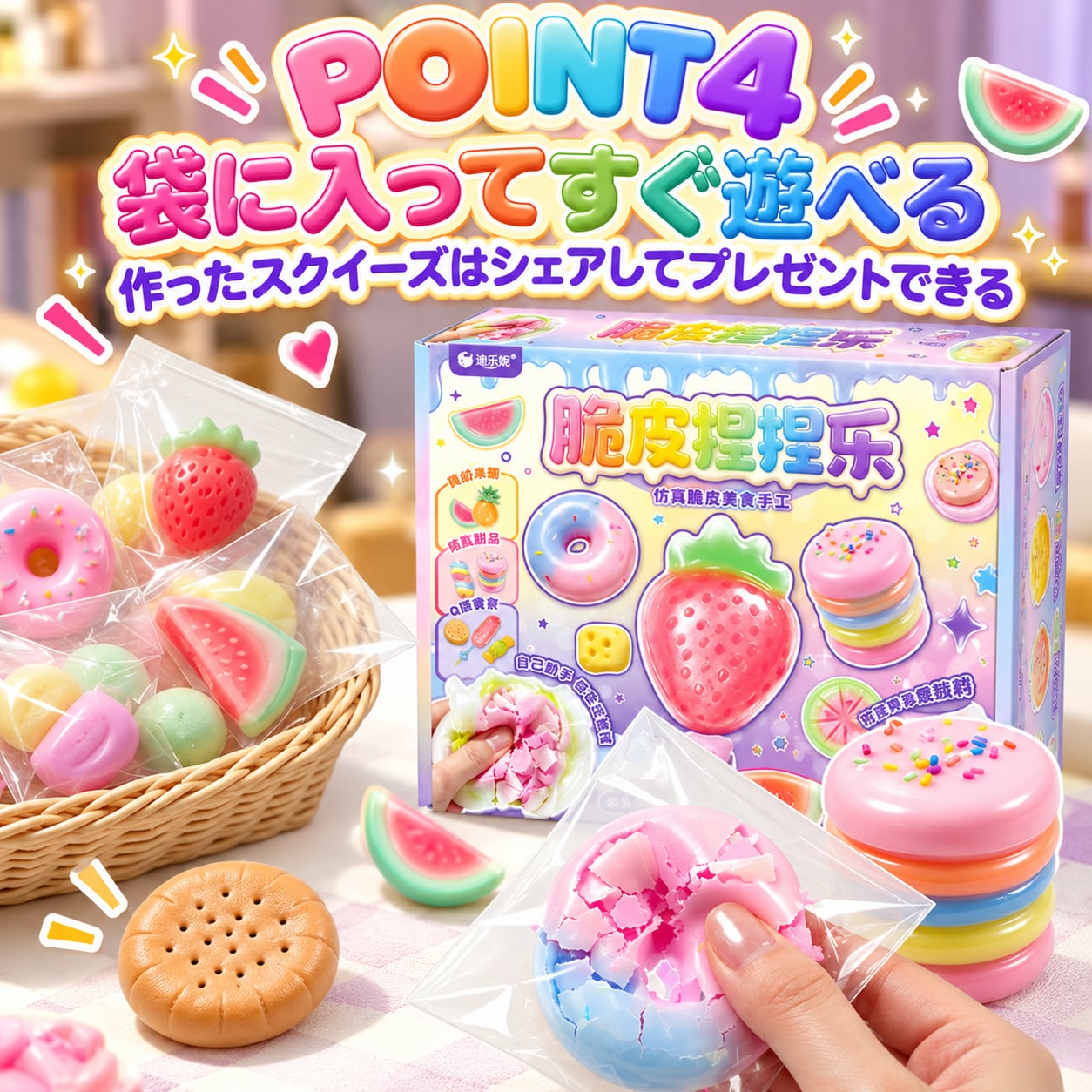 JT73.手作りスクイーズ DIYキット 石けん風・チョコレート風 ぷにぷに
