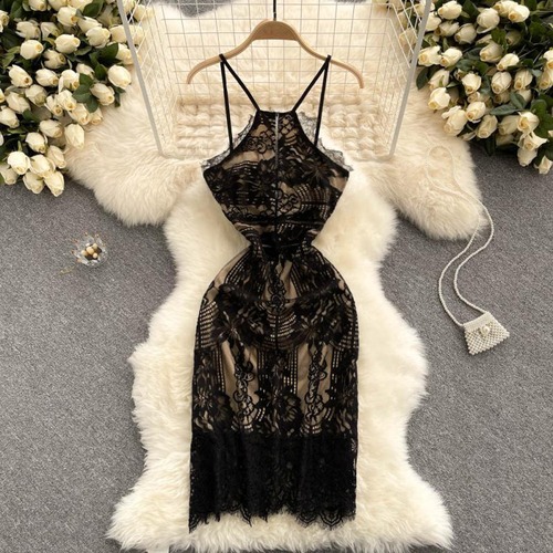 ドレス ワンピース レース ミニ丈 透け感 大人可愛い セクシー エレガント 春秋 お呼ばれ 女子会 パーティー ハイウエスト