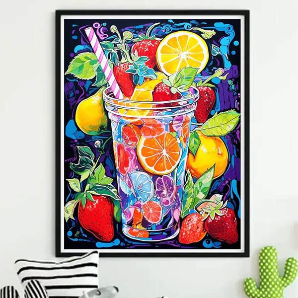 ハンドメイド手芸 カラフルな抽象画 カラフルな抽象画 アート ドット絵