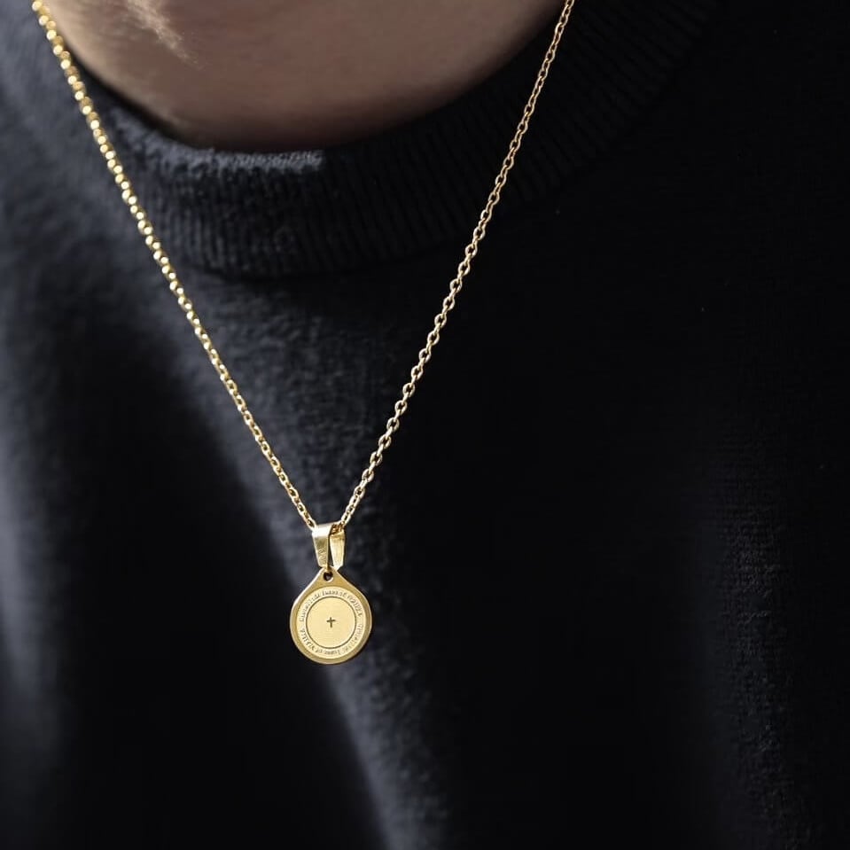 316L cross coin necklace VN6-23 | VERIELA