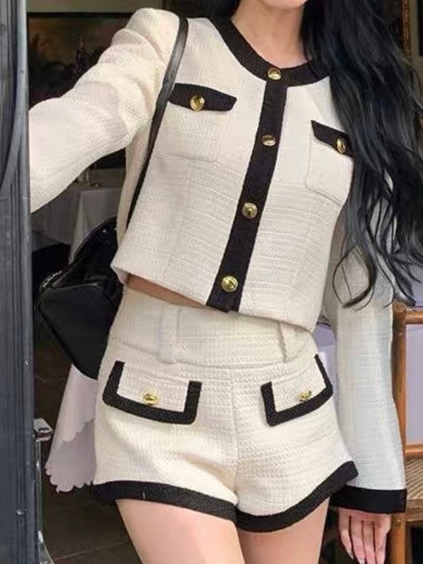 バイカラーアクセントセットアップ（ショートパンツ） | avectoi