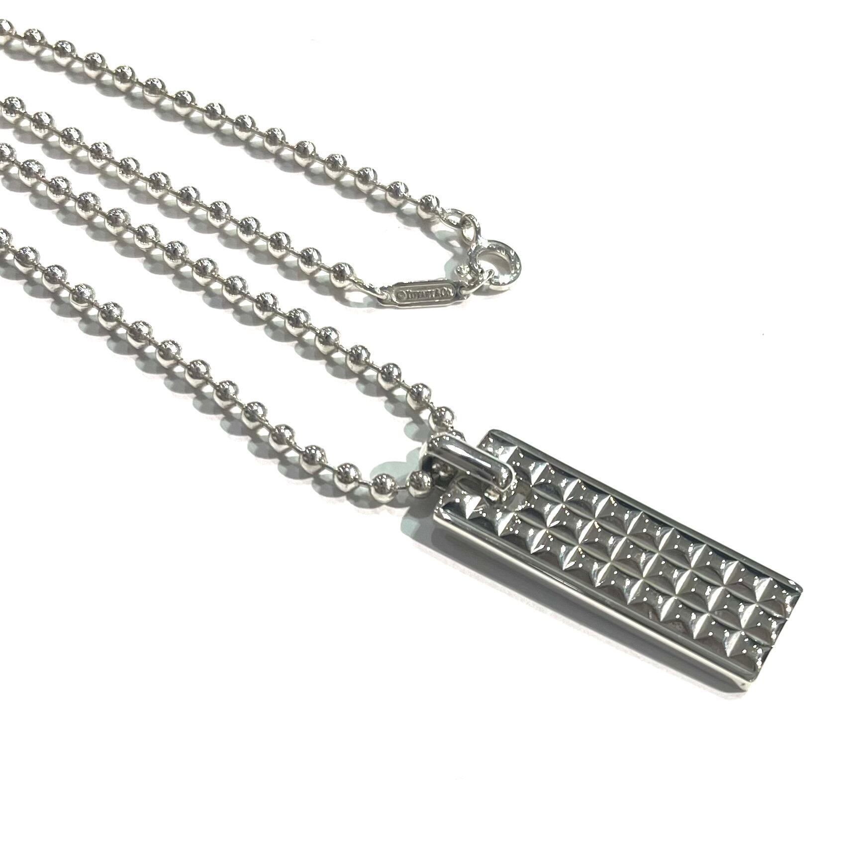 TIFFANY&CO.】T1999 ダイヤモンドバー ネックレス／シルバー925／幾何