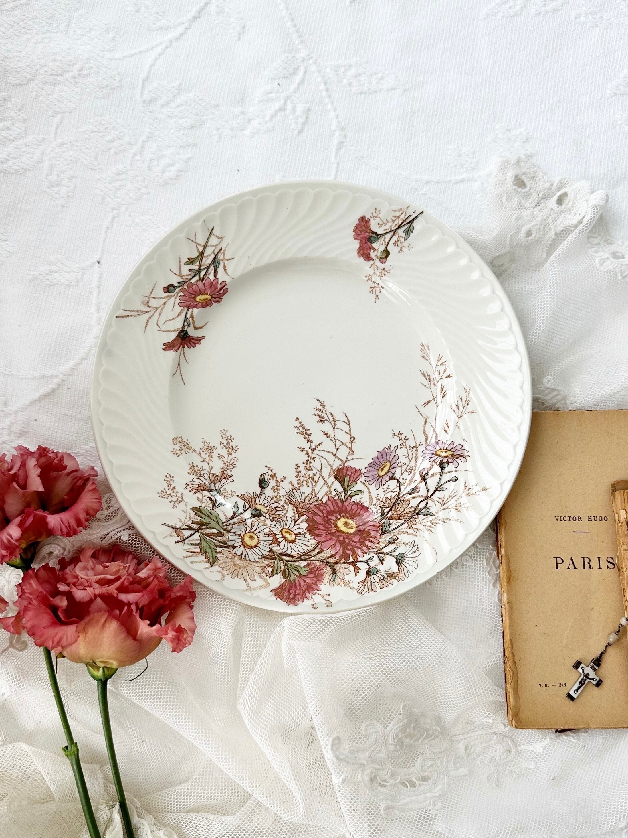 Lunéville K&G マーガレット多彩 アンティークプレート | Séléné Antiques