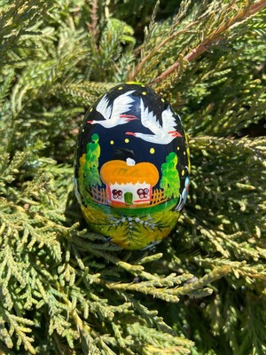 ペトリキウカ塗り　木製イースター・エッグ 7cm　ホメンコ作