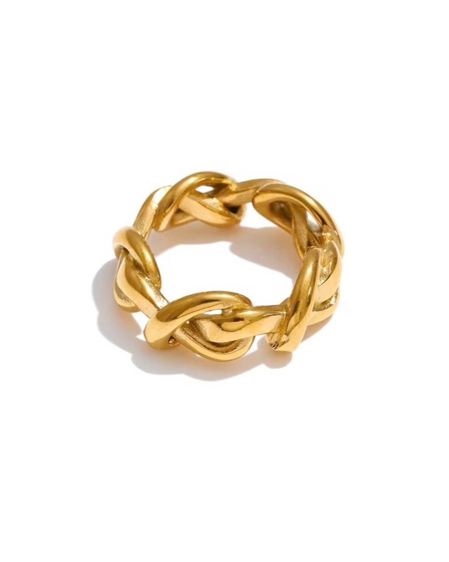 Bold chain ring -Gold-【アレルギー対応】