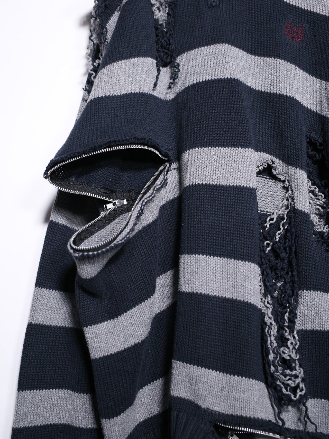 REMAKE / clash bolo × zip  border half zip knit - 14