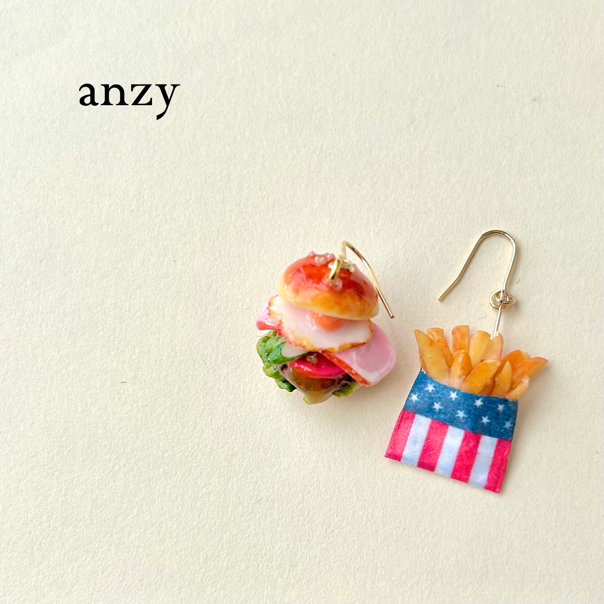 ⌘ ハンバーガー ⌘ ピアス | anzy