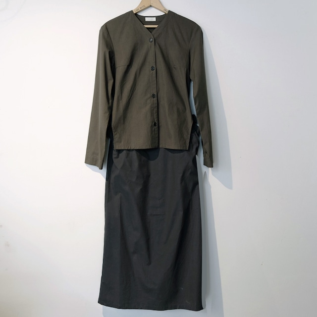 【the Sale!  50%off 】THE HINOKI ザ・ヒノキ 　コットンパラシュート クロスセットアップドレス　OLIVE BROWN×BLACK