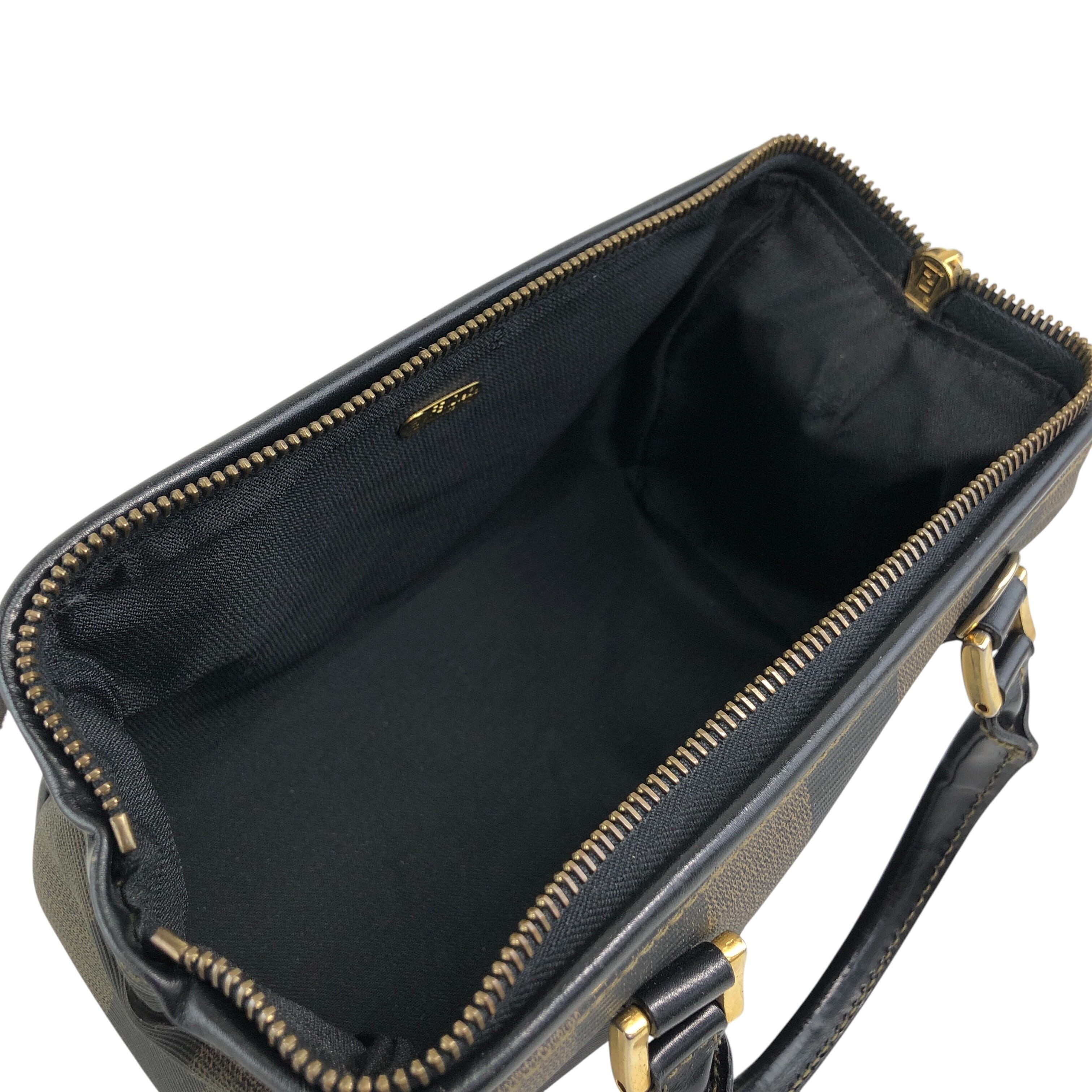 FENDI フェンディ ぺカン ショルダーバッグ ブラウン FFロゴ PVCレザー