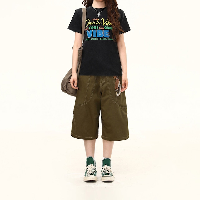 カラフルレタリンググラフィックTシャツ 1col R02409