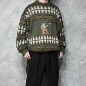 S&W embroidery design acryl wool knit