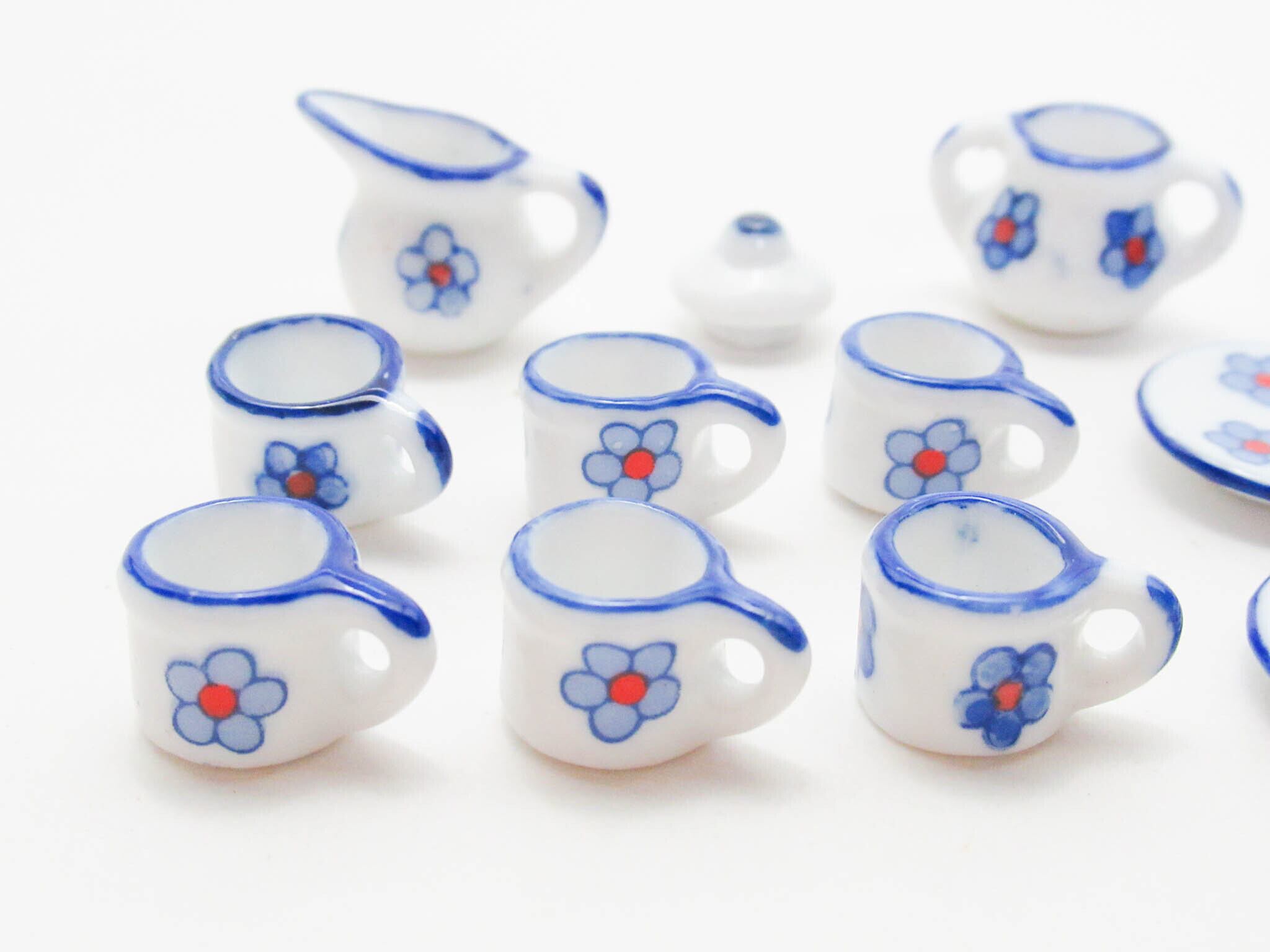 ミニチュア 陶器◇可愛いティータイムセット 桜紋（AD038