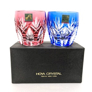 HOYA CRYSTAL・ショットグラス・ペアセット・酒器・No.230525-23・梱包サイズ60