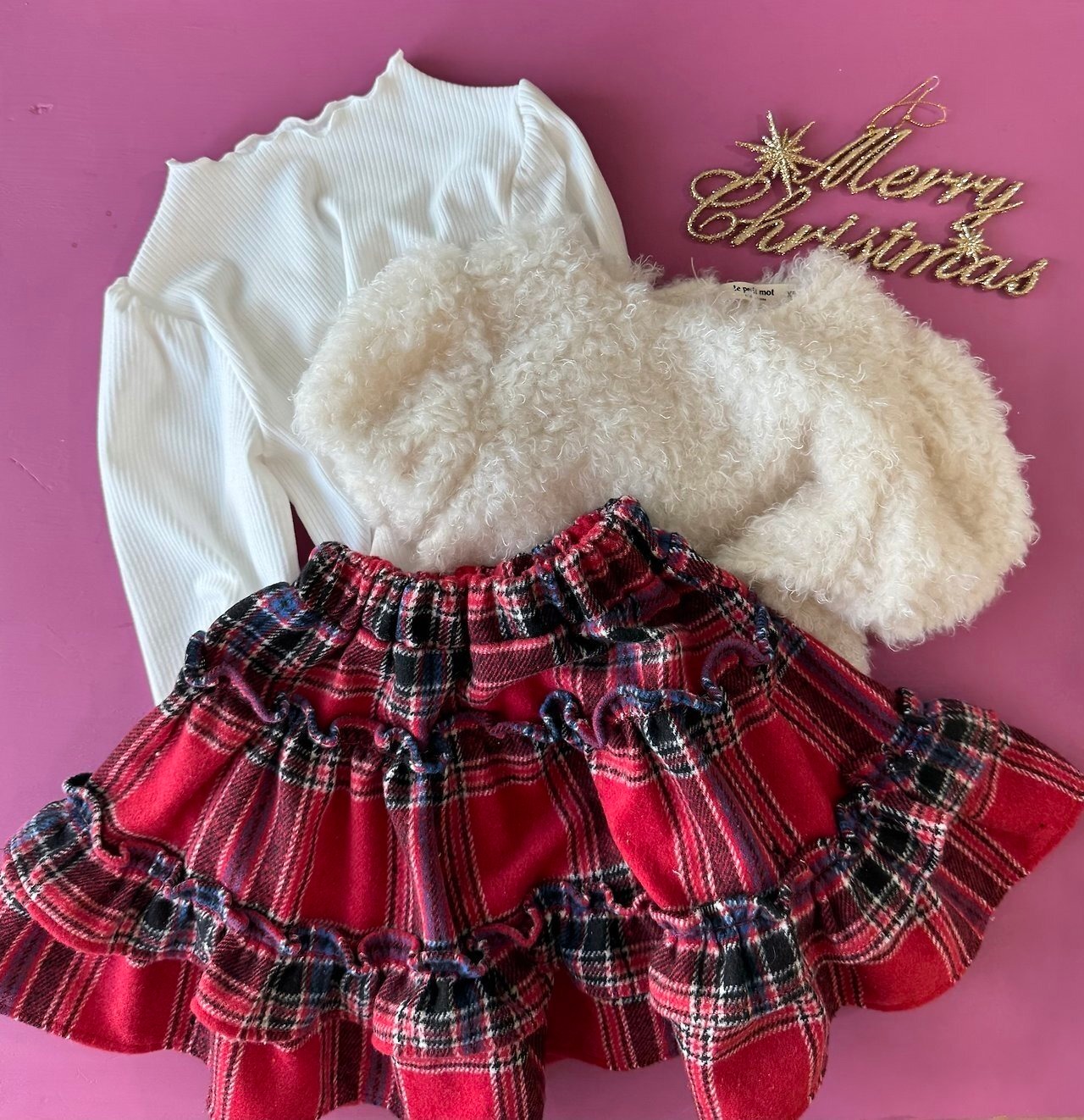 le petit mot［取寄］check cancan skirt 26winter