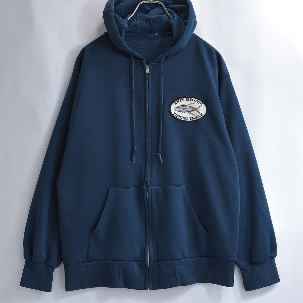 Vintage ワッペン付き フルジップ サーマルパーカー ダブルフェイス