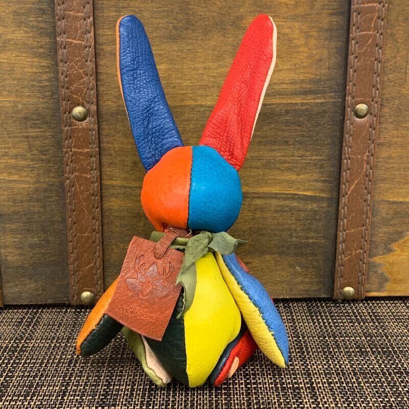 ジビエレザー鹿革ベルラビ★マイスターの手作り「ベルズラビット」スペシャルカラフル　写真の1点販売です