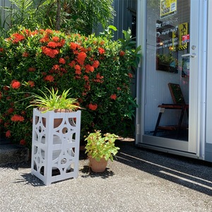 花ブロックBOX Mサイズ アルミ製 看板  ゴミ箱 傘立て 植木鉢カバー 照明カバー hanabox-M0001