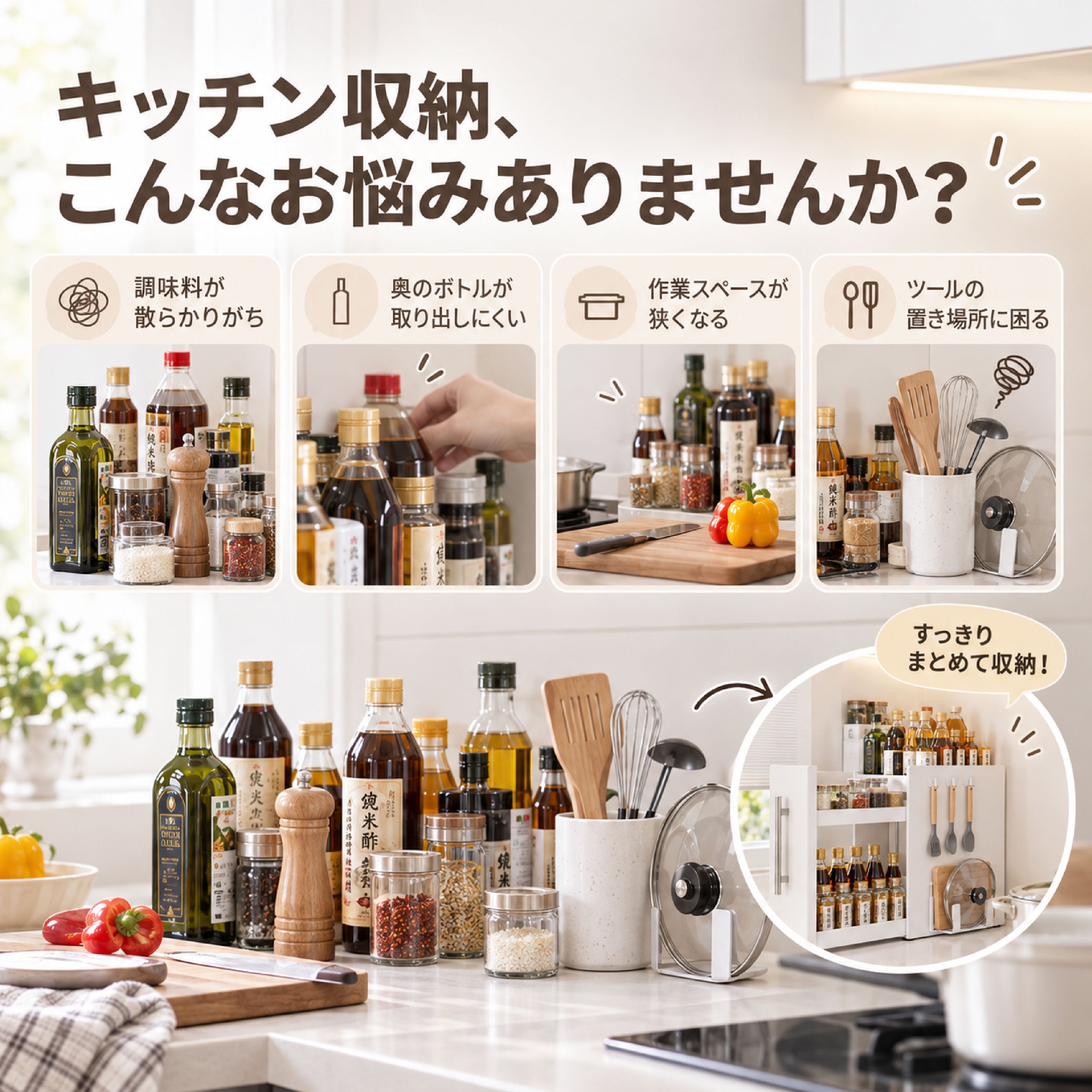 HY 1251 .調味料ラック 引き出し式 3段 スパイスラック キッチン収納