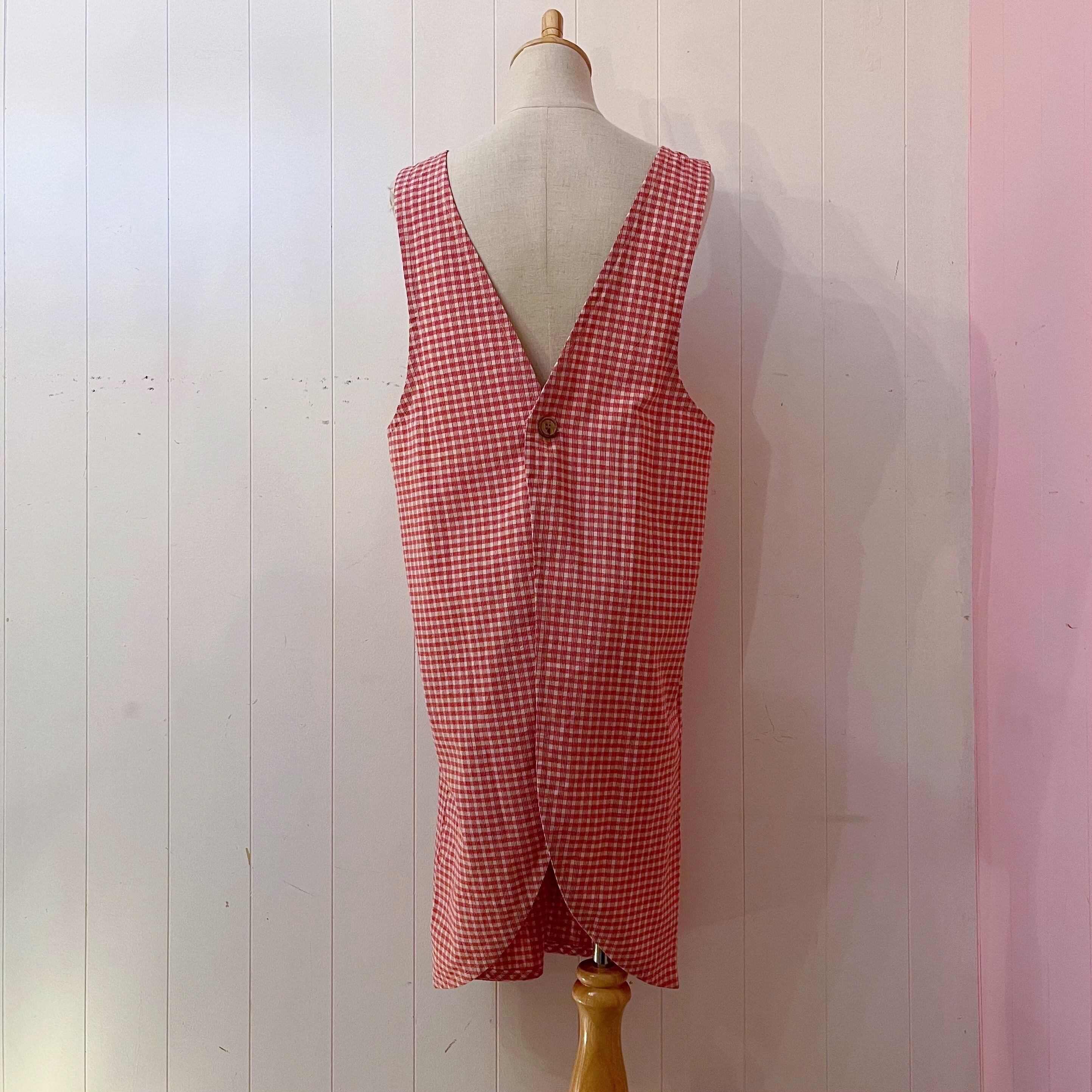 strawberry gingham check apron