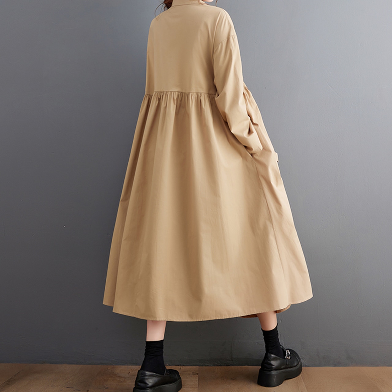 リボンデザイン シャツワンピース 00036