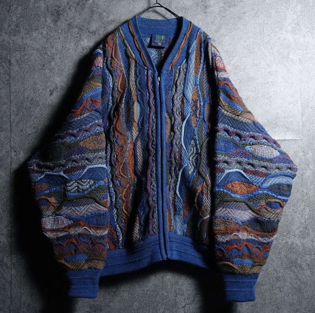 90s “limnos” Multicolor 3D Pattern Design Knit Blouso