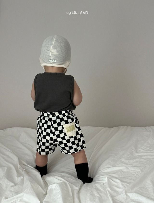 【予約/送料無料】LALALAND/Checkerboard shorts