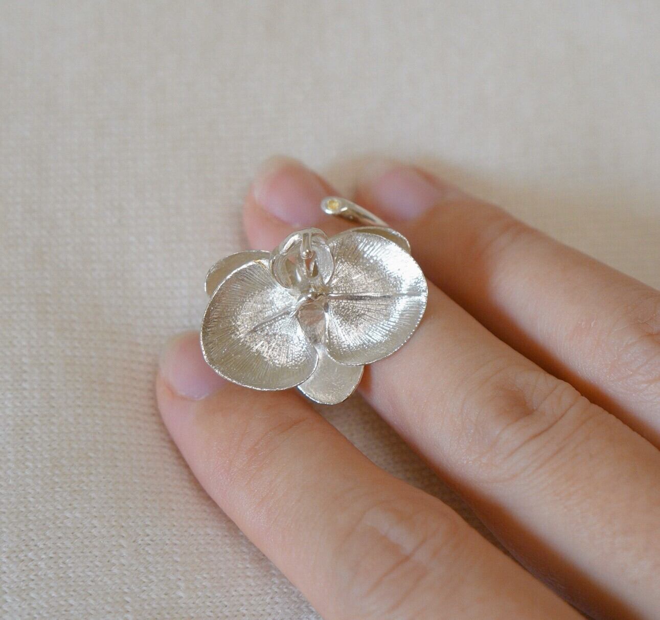 アトリエAGU ハンドメイド SILVER リング&ブローチ 日本製 ハンドメイド 100% S925シルバーリング 胡蝶蘭シリーズ | H₂O