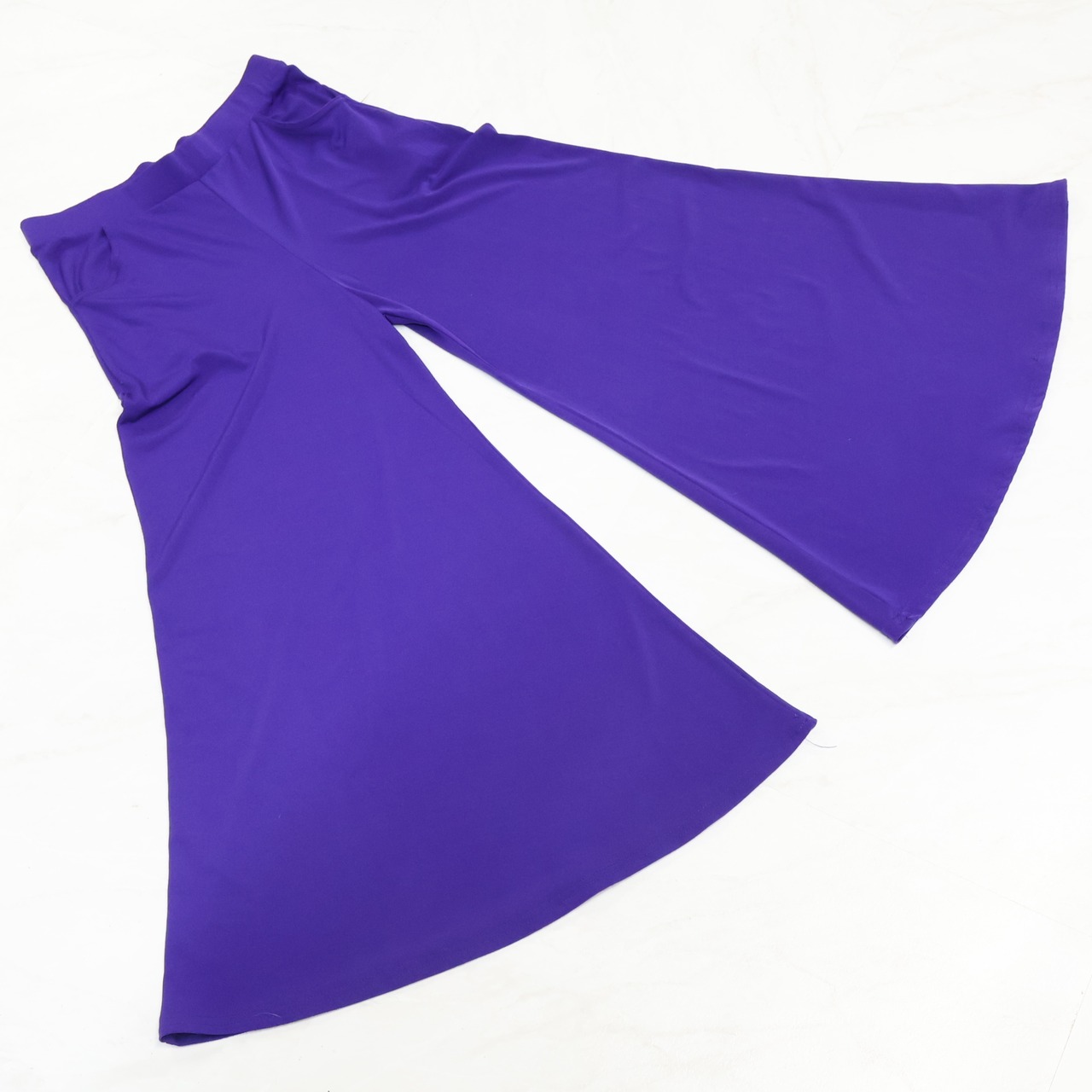 【美品 社交ダンス衣装】パープル TKADANCE タカダンス ボトムス ズボン パンツ ブーツカット フレア 紫 無地 レッスン 練習